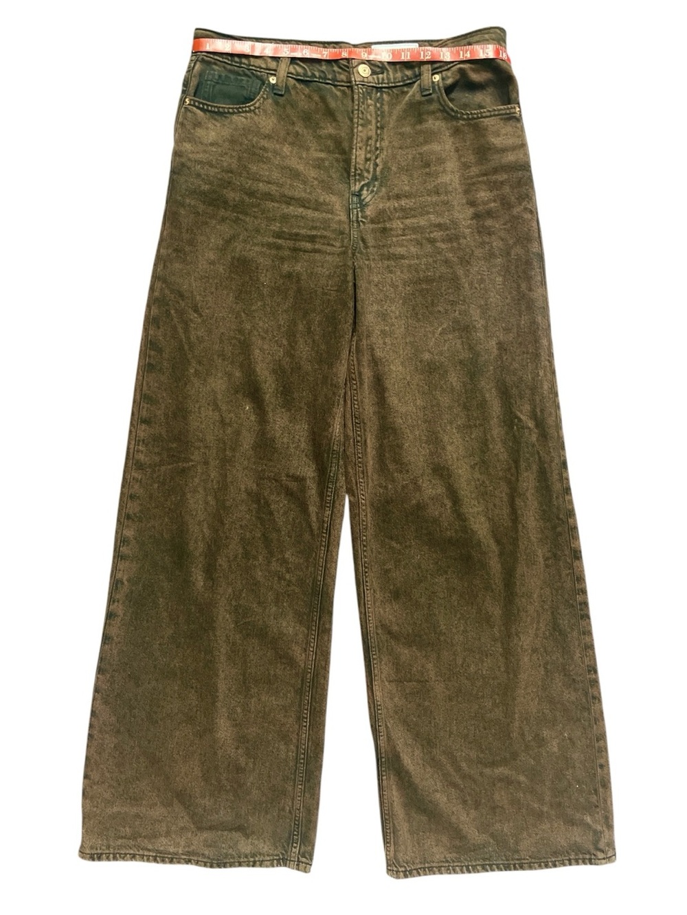 GAP NWOT Baggy Mid Rise Wide Leg Jeans Brown Wash UltraSoft Denim 29 Tall - Picture 4 of 10